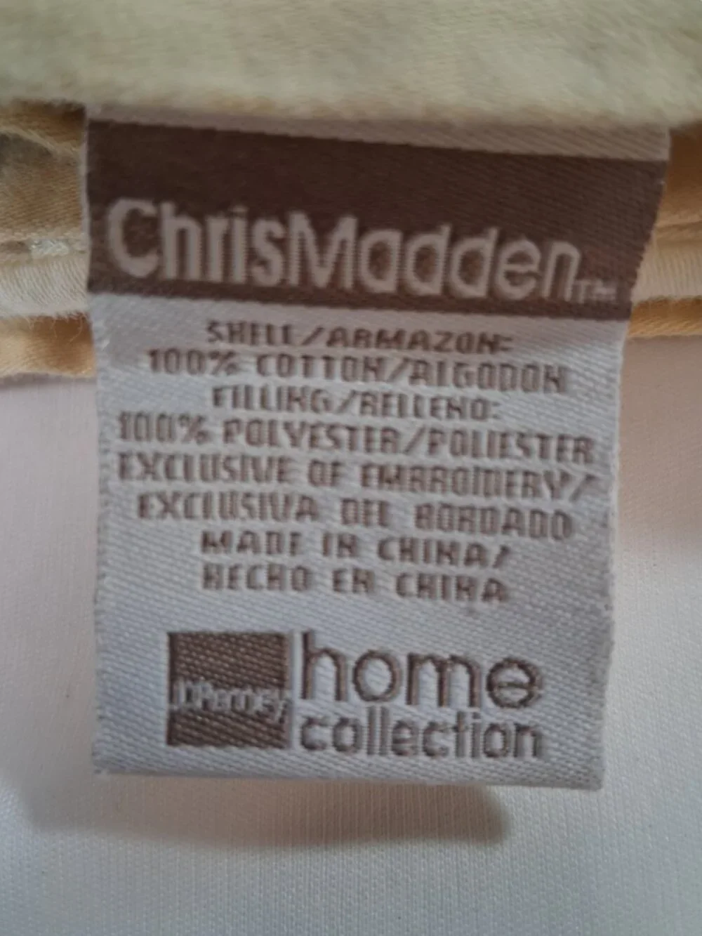 Chris Madden JCPenney Pillow Shams Set 3 Beige Embroidered 31x31 & 18x18